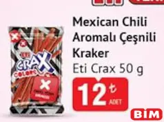 ETİ CRAX MEXİCAN CHİLİ AROMALI ÇEŞNİLİ KRAKER 50 G